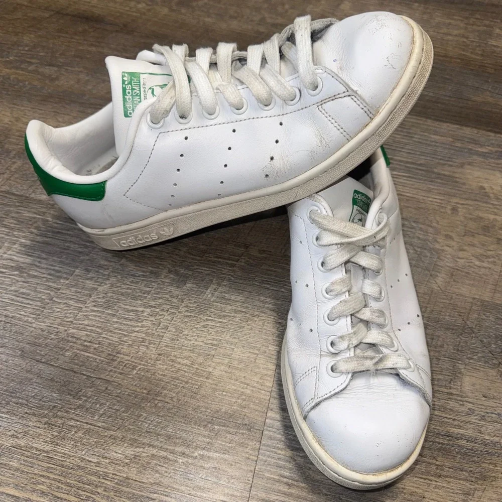 Adidas Stan Smith B24105 Mens 8 White Green Leather Tennis Sneakers 2016